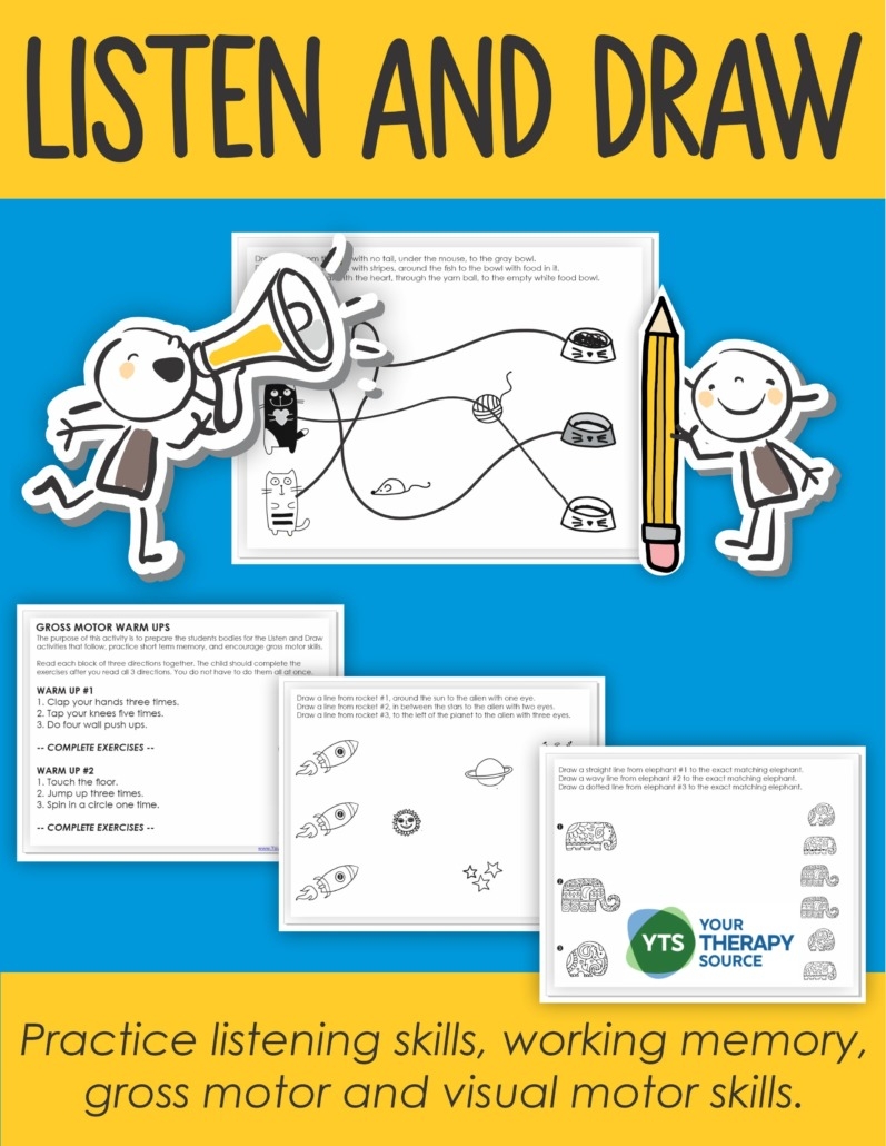 Listen And Draw Activity PDF Freebie Your Therapy Source