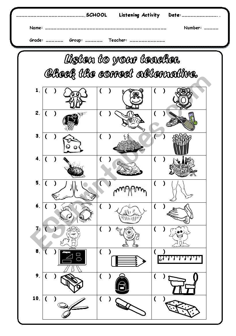 Listening Activities For Kindergarten