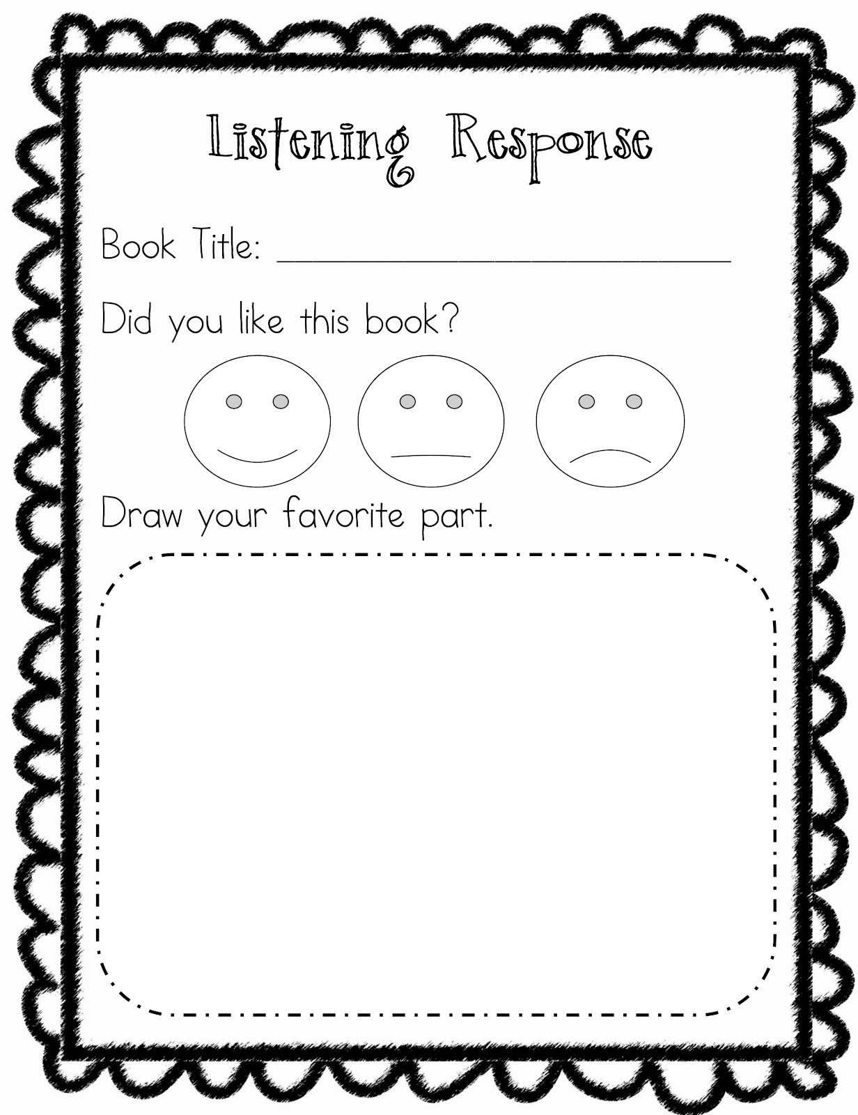 Listening Center Response Sheet
