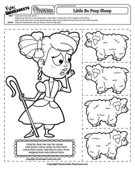 Little Bo Peep Nursery Rhyme Printable