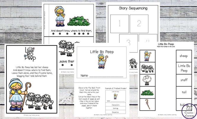 Little Bo Peep Printable Pack Simple Living Creative Learning