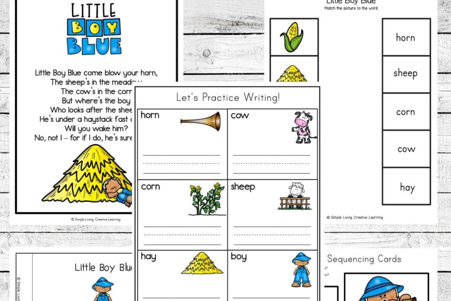 Little Boy Blue Worksheets Free Homeschool Deals