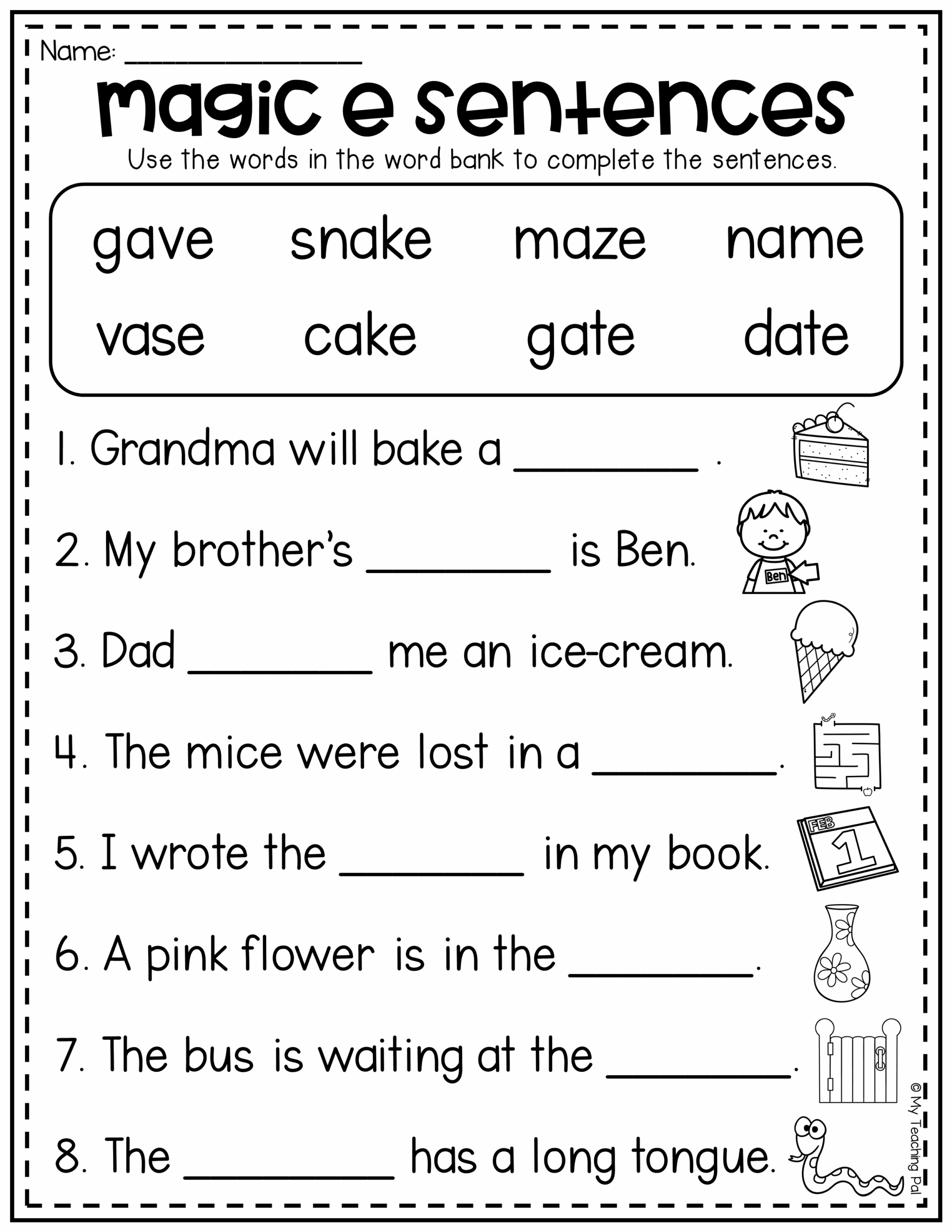 Magic E Worksheets