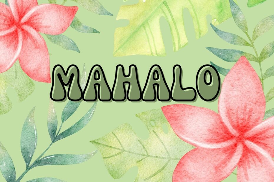 Mahalo Card Template Canva Template Thank You Card Etsy