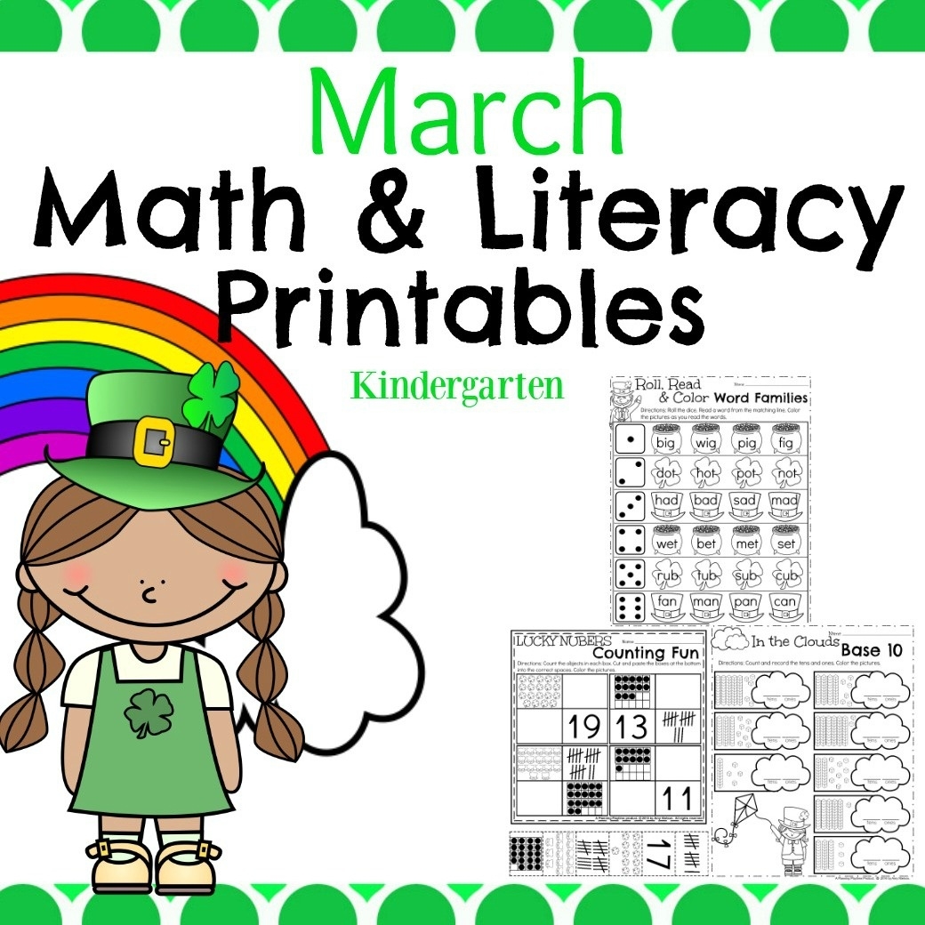 March Worksheets For Kindergarten