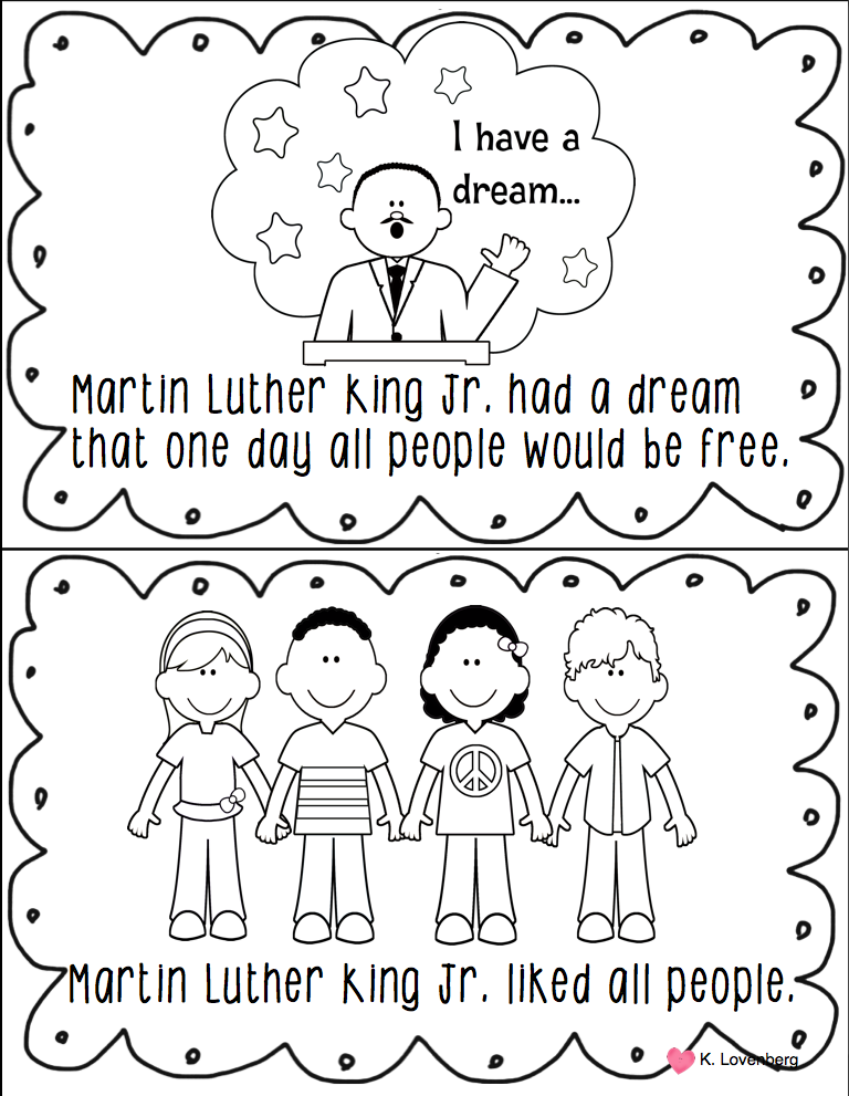 martin luther king jr book activities printable