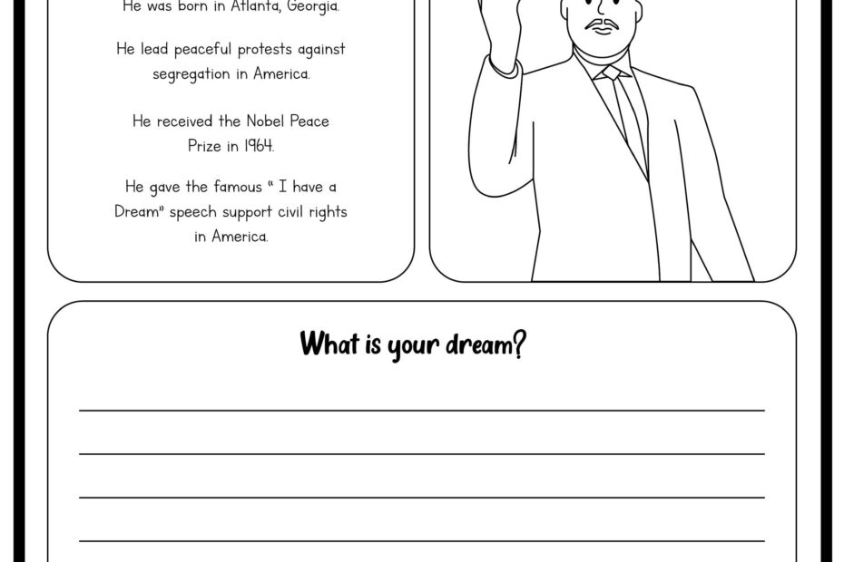 Martin Luther King Jr Worksheets I Have A Dream