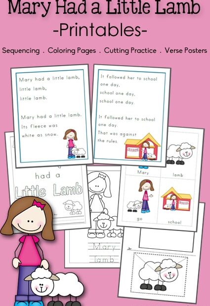 Mary Had A Little Lamb Printable Activities Mamas Learning Corner