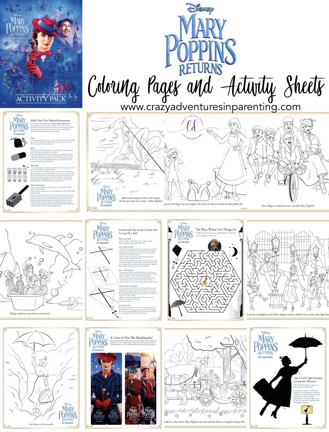 mary poppins printable activities