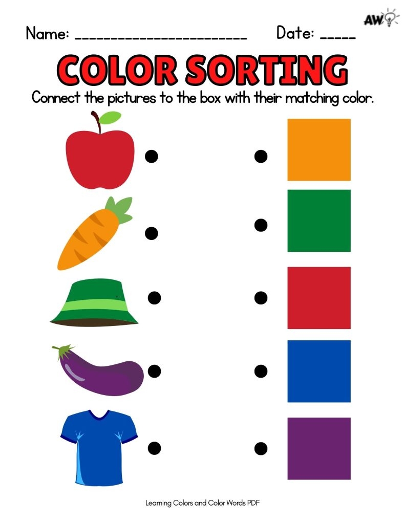 Matching Worksheets For Kids Printable