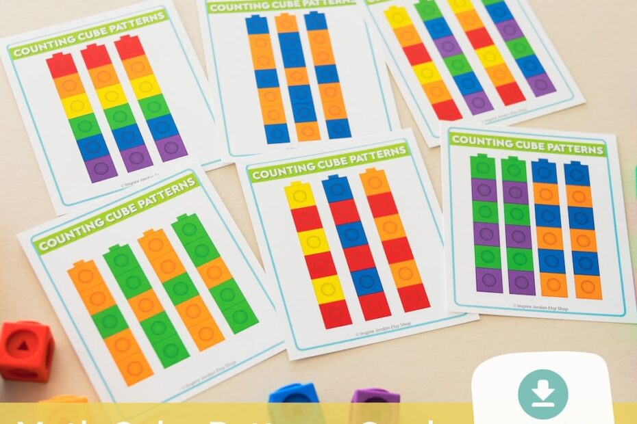 Math Flashcards For Kids Learn Patterns With Unifix Snap Cubes