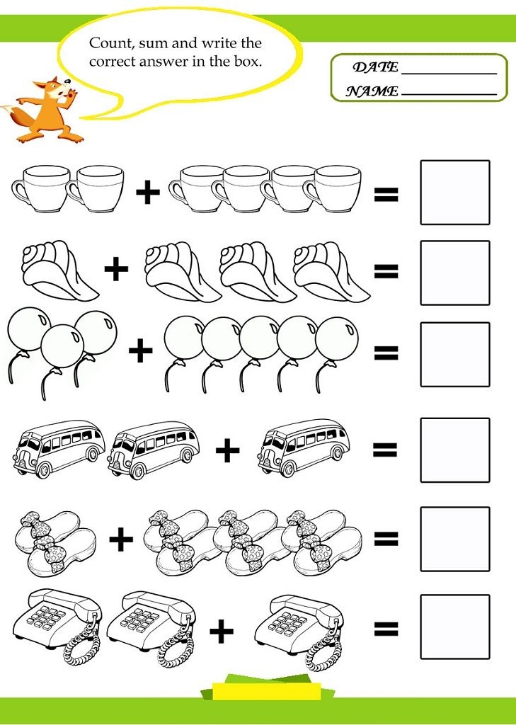 Math Work For 5 6 Year Old Sheets