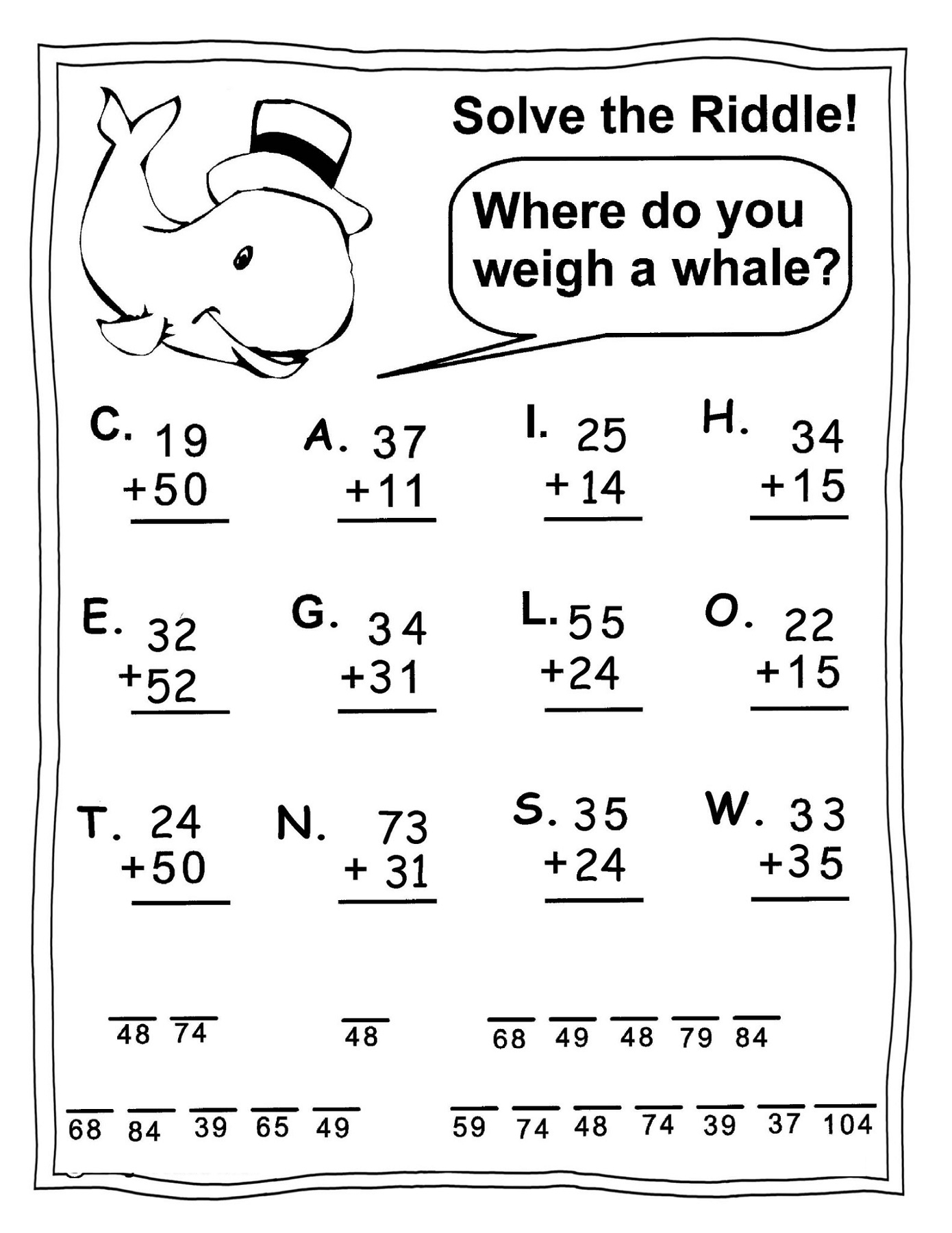 math activity printable
