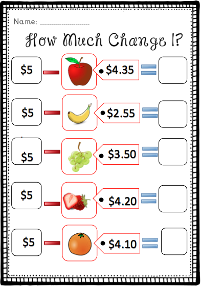 Math Worksheets Making Change