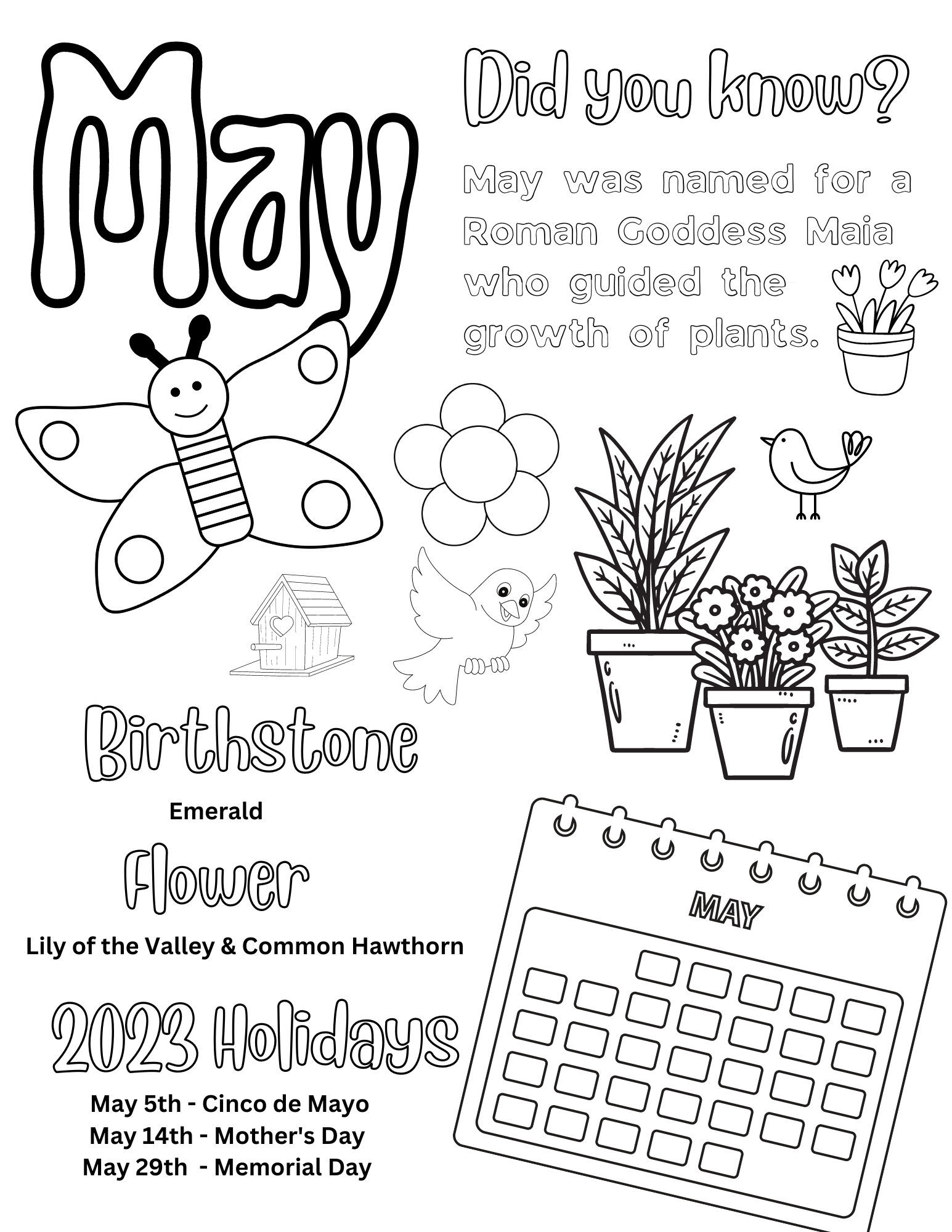May Coloring Sheets Free Printable Free Coloring Sheet Printables For 