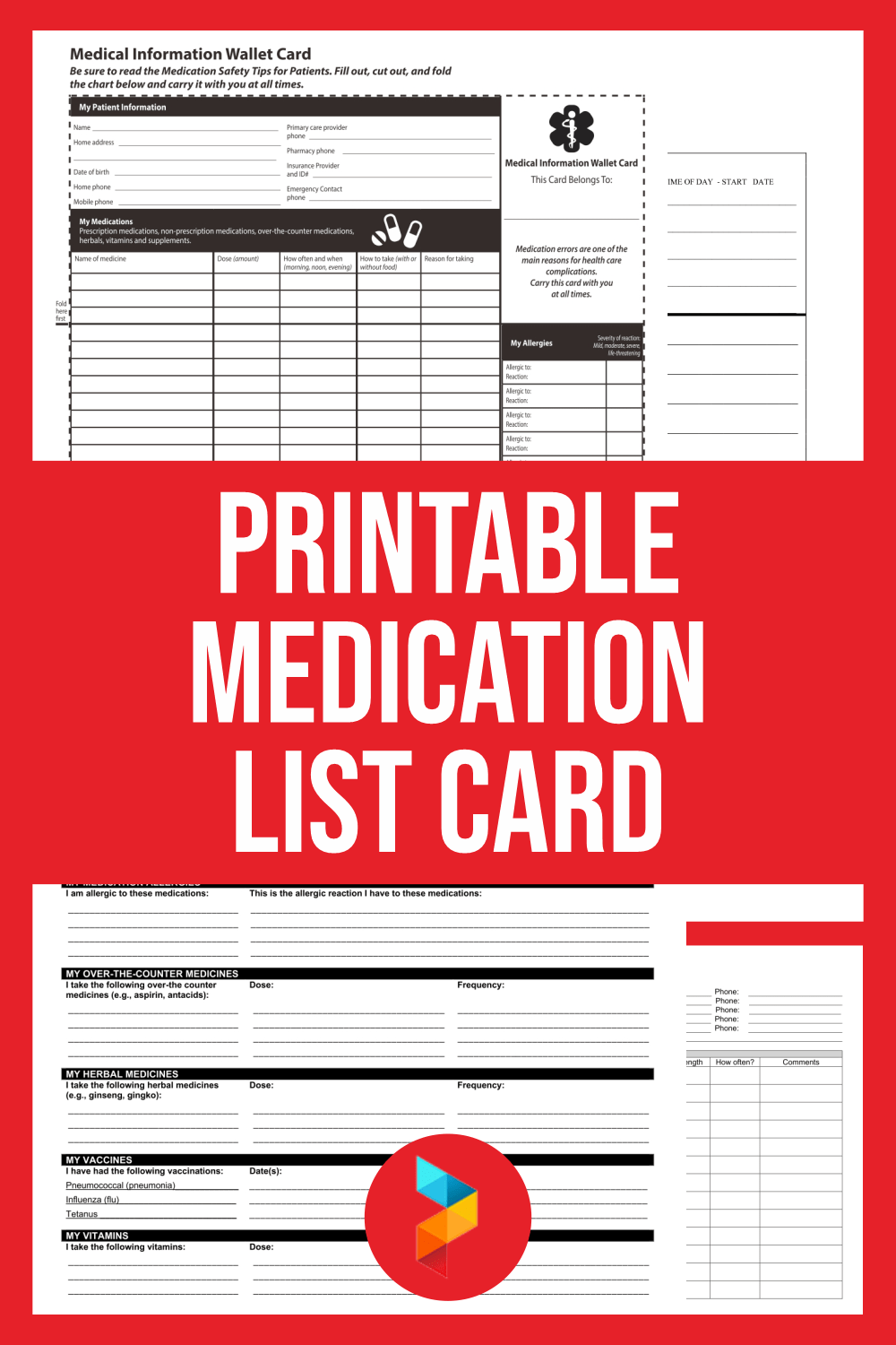 Medication Card Template Printable Word Searches