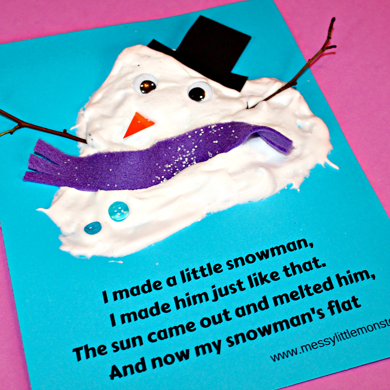melted snowman activity printable