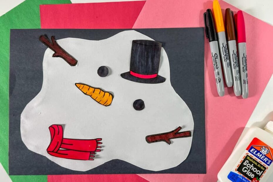 Melted Snowman Craft With Free Printable Raising Veggie Lovers
