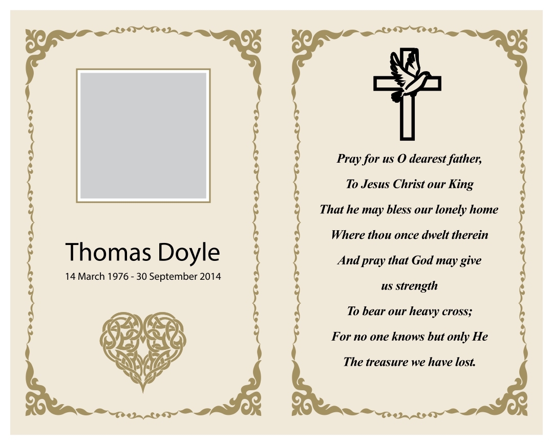 Memorial Card Templates 10 Free PDF Printables Printablee