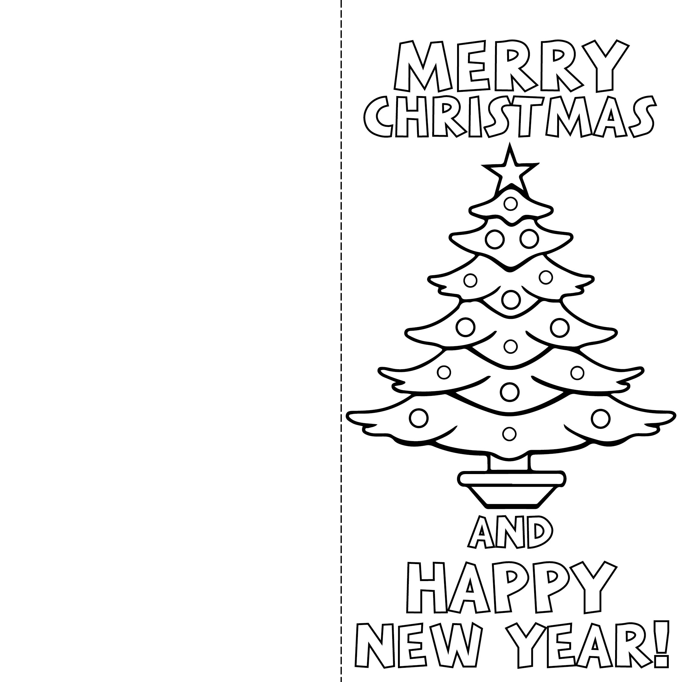 Merry Christmas Printable Christmas Cards To Color