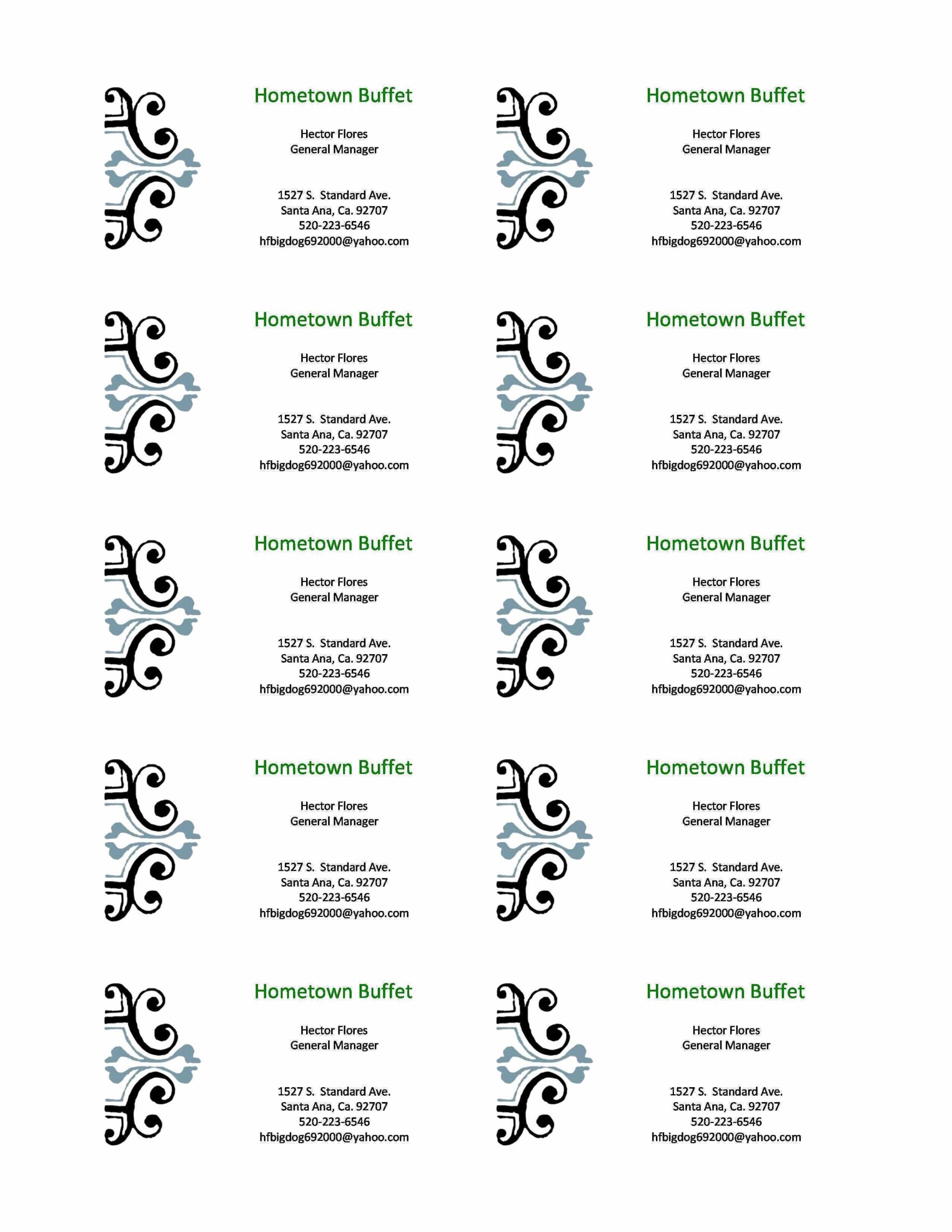 Microsoft Word Business Card Template Apply To All Cards Design Templates