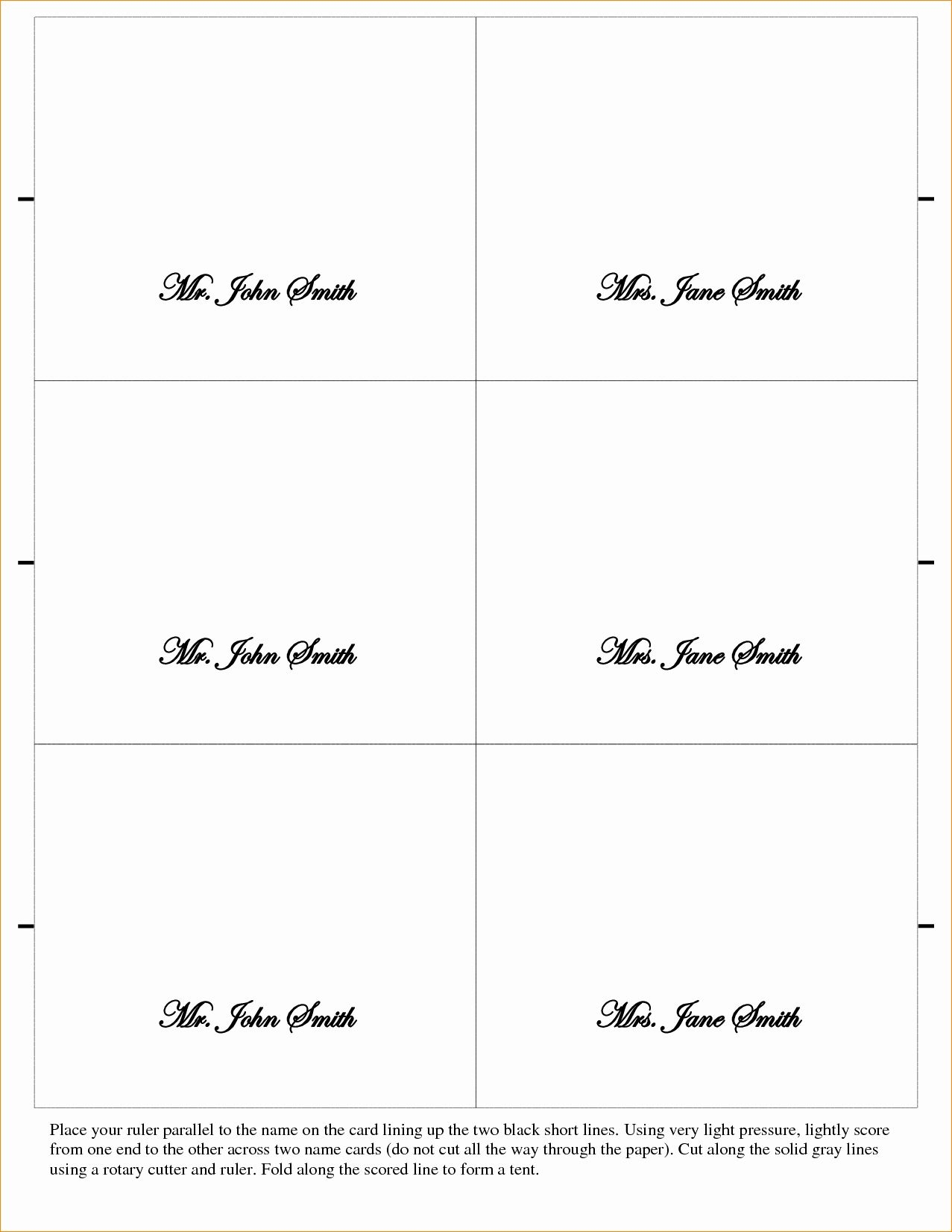 Microsoft Word Free Printable Foldable Place Card Template Browse 