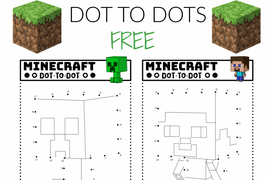 Minecraft Dot To Dots free Printable The Activity Mom Minecraft