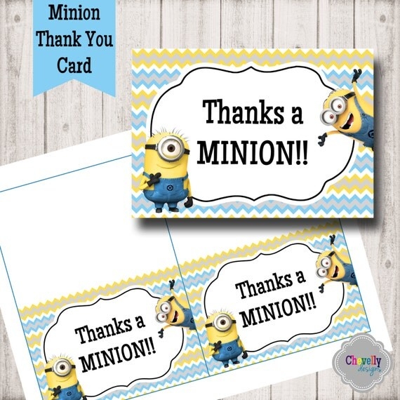 Minion Thank You Cards Free Printable Printable Templates
