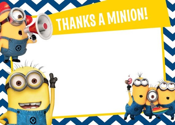 Minion Thank You Cards Free Printable Printable Templates