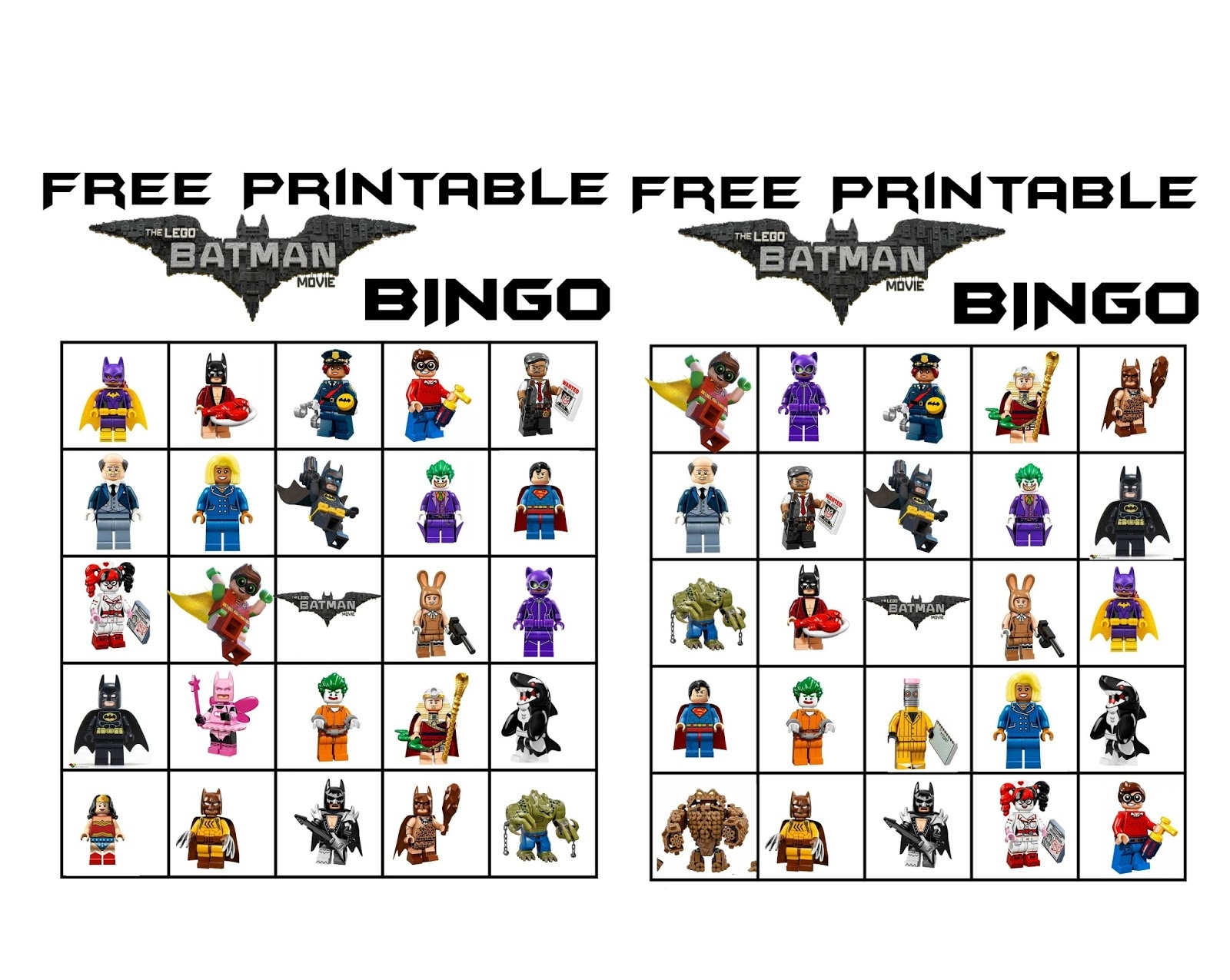 Musings Of An Average Mom Lego Batman Bingo