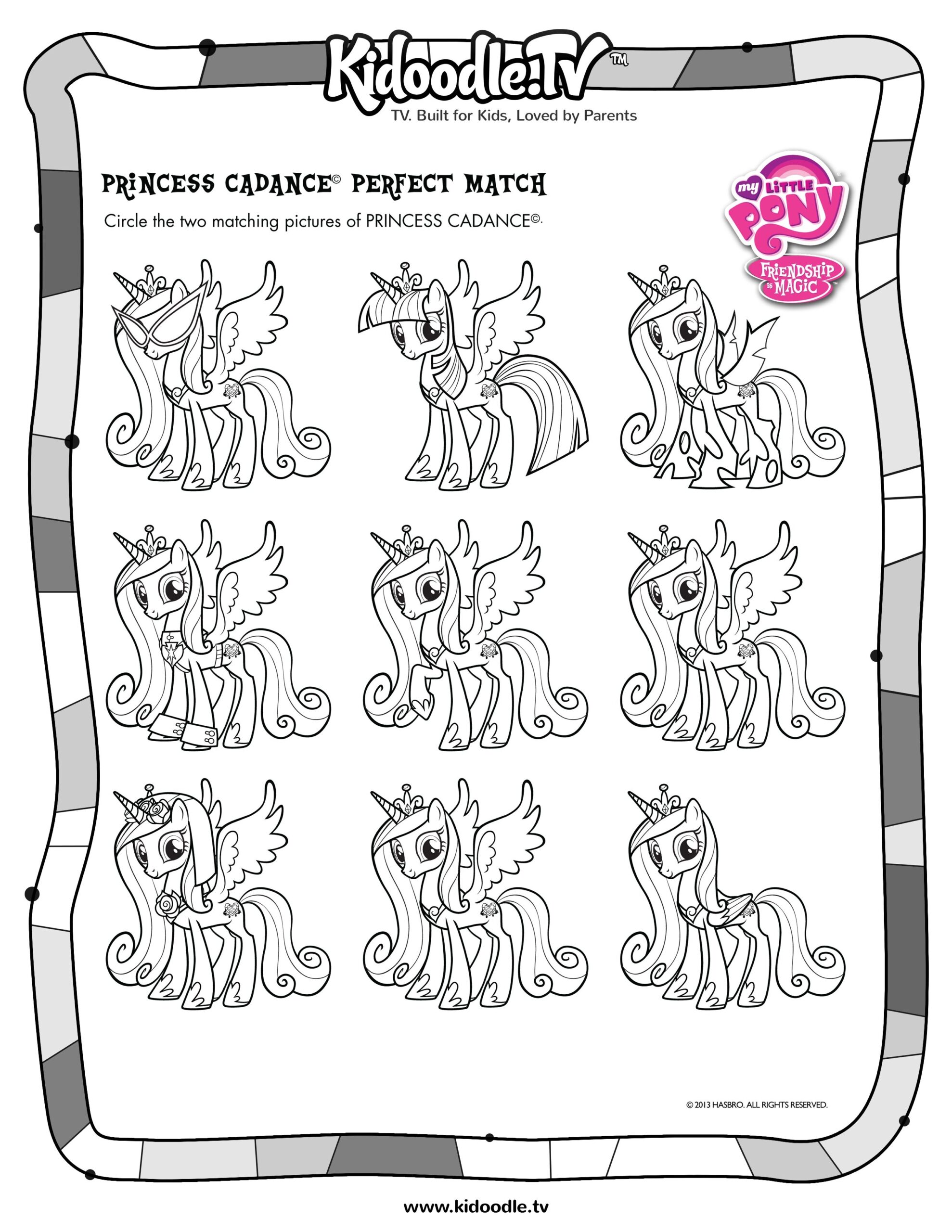 My Little Pony Activity Sheet Princess Cadance Free Printable My 