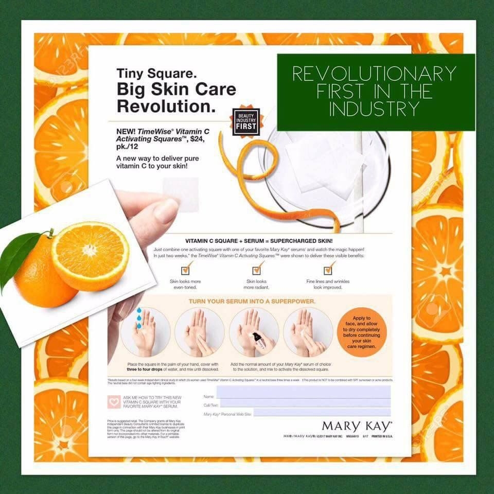 New Mary Kay Vitamin C Activating Squares First Time Available And 
