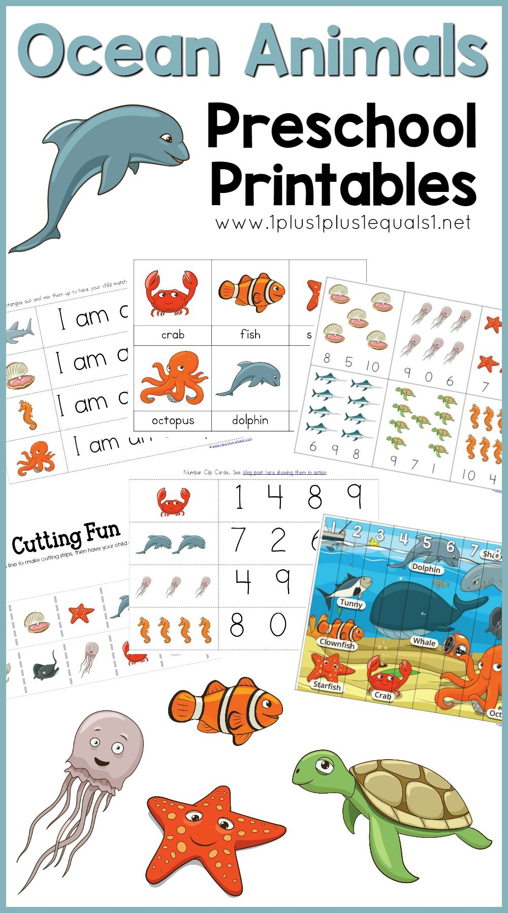 Ocean Animals Printables Preschool Printables Preschool Themes 