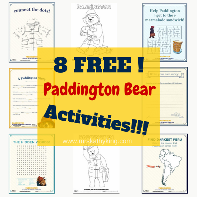 free printable paddington bear activities