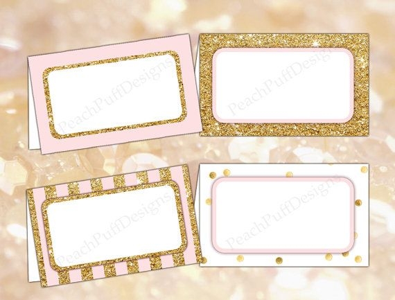 Pink And Gold Place Cards INSTANT DOWNLOAD Printable Place Cards 