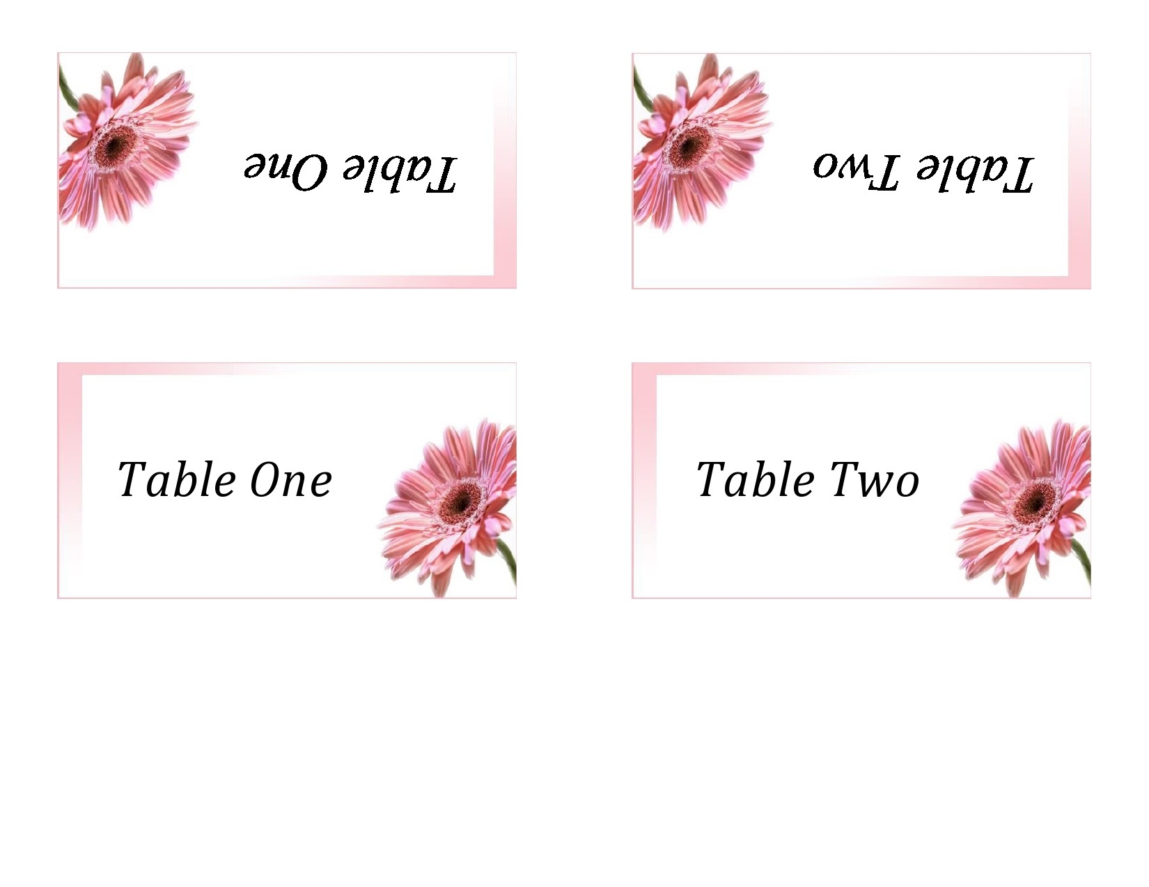 free printable place card template word