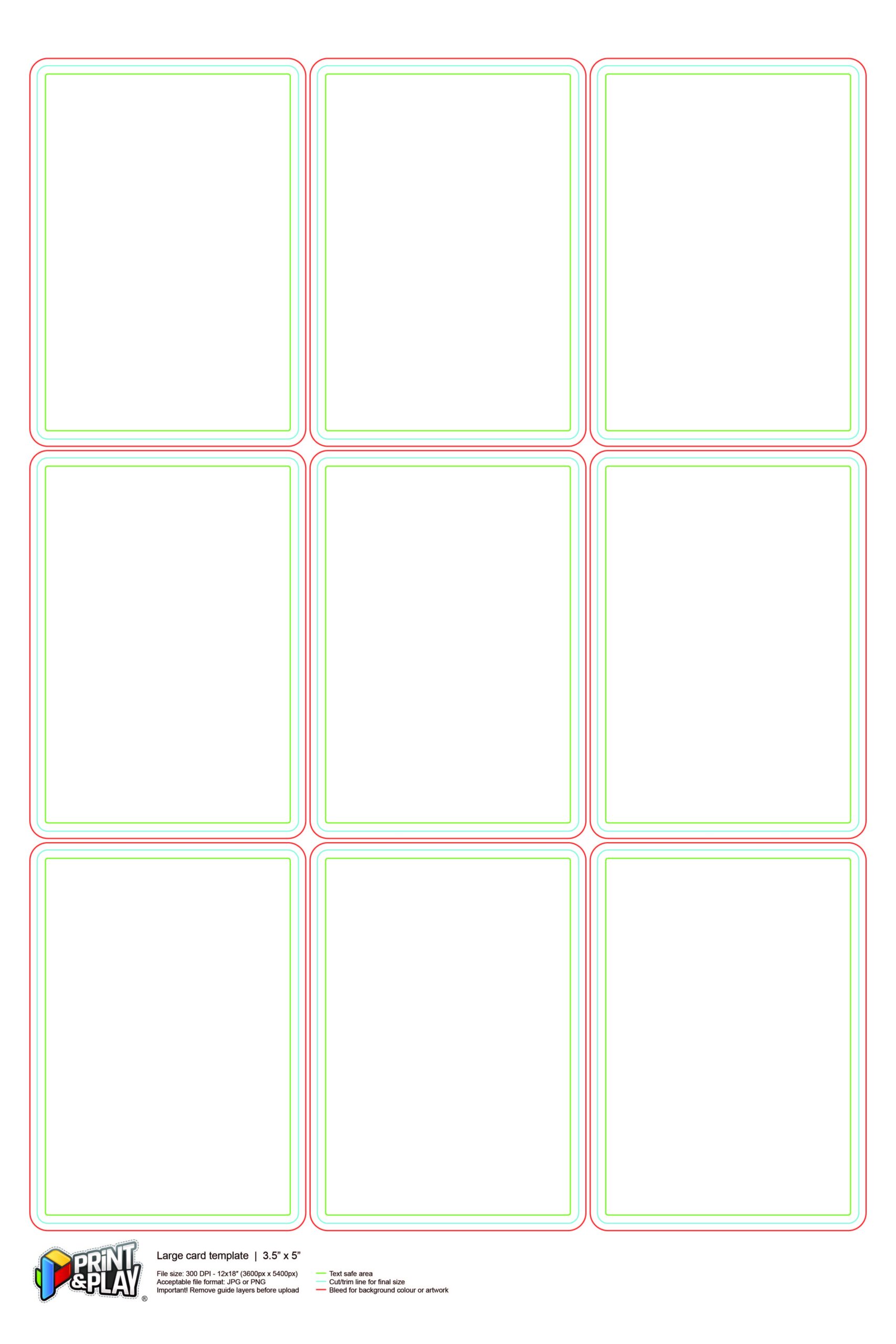Playing Cards Formatting Templates Print Play