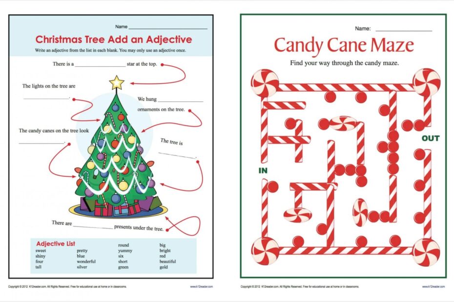 Popular Christmas Worksheets PDF For Free Print And Download