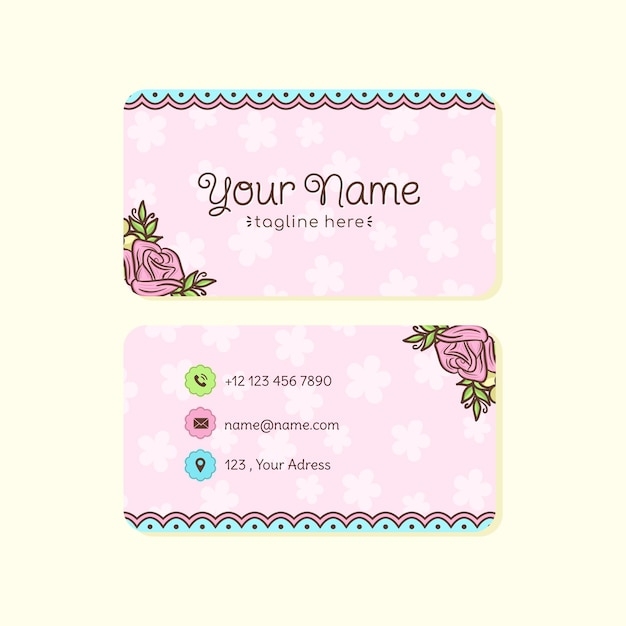 Premium Vector Cute Business Card Template Editable