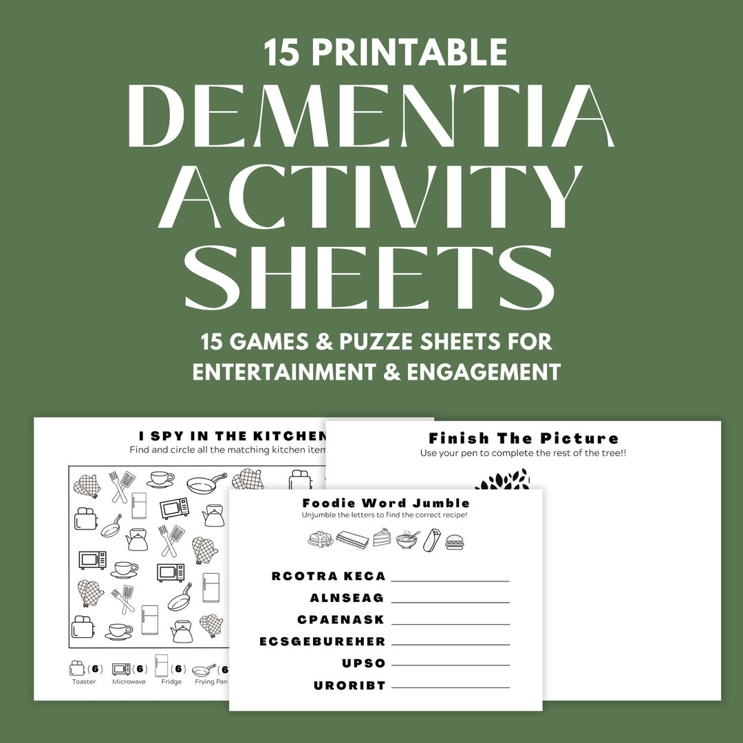 Printable Activity Sheets Alzheimer 39 s Dementia Care Senior Games 