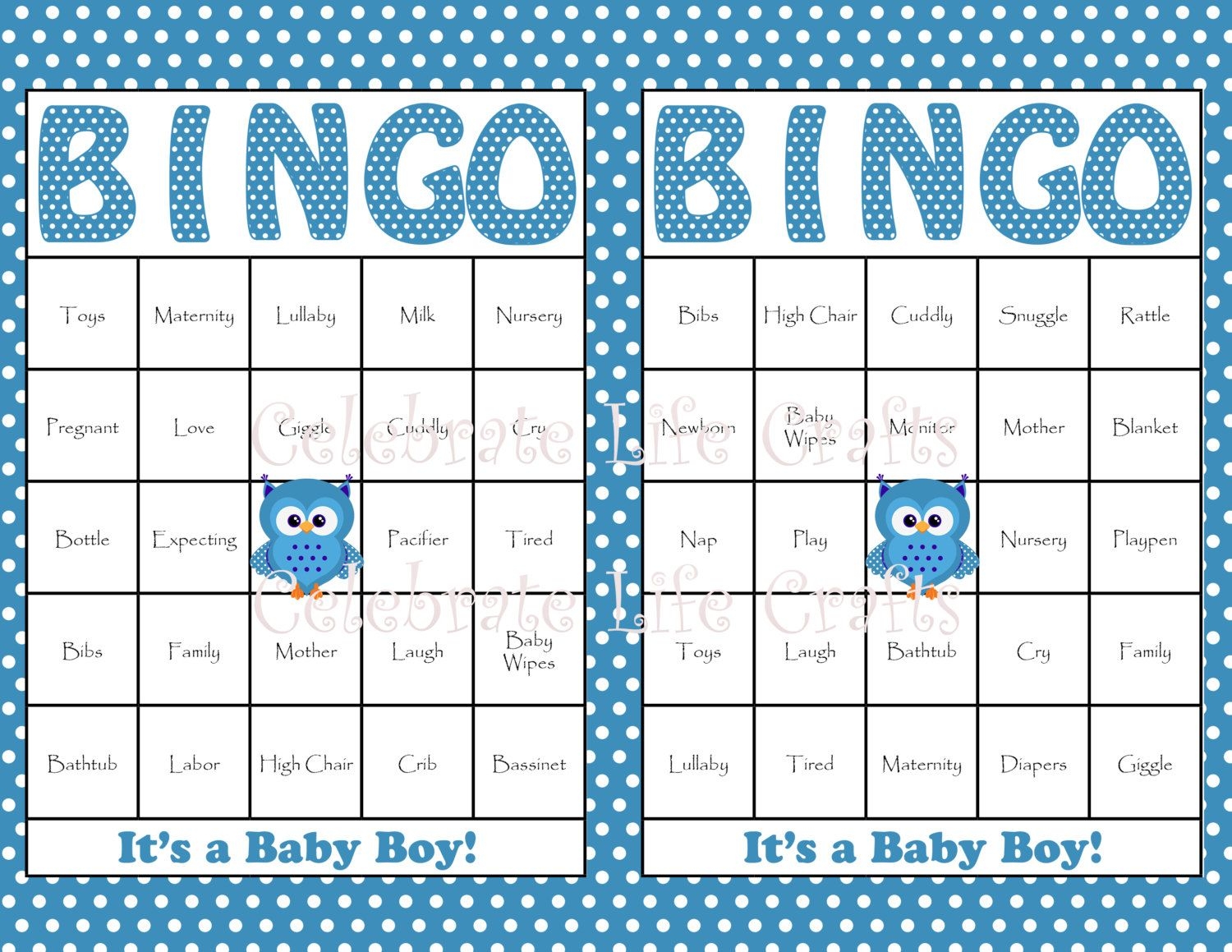 Printable Baby Shower Bingo