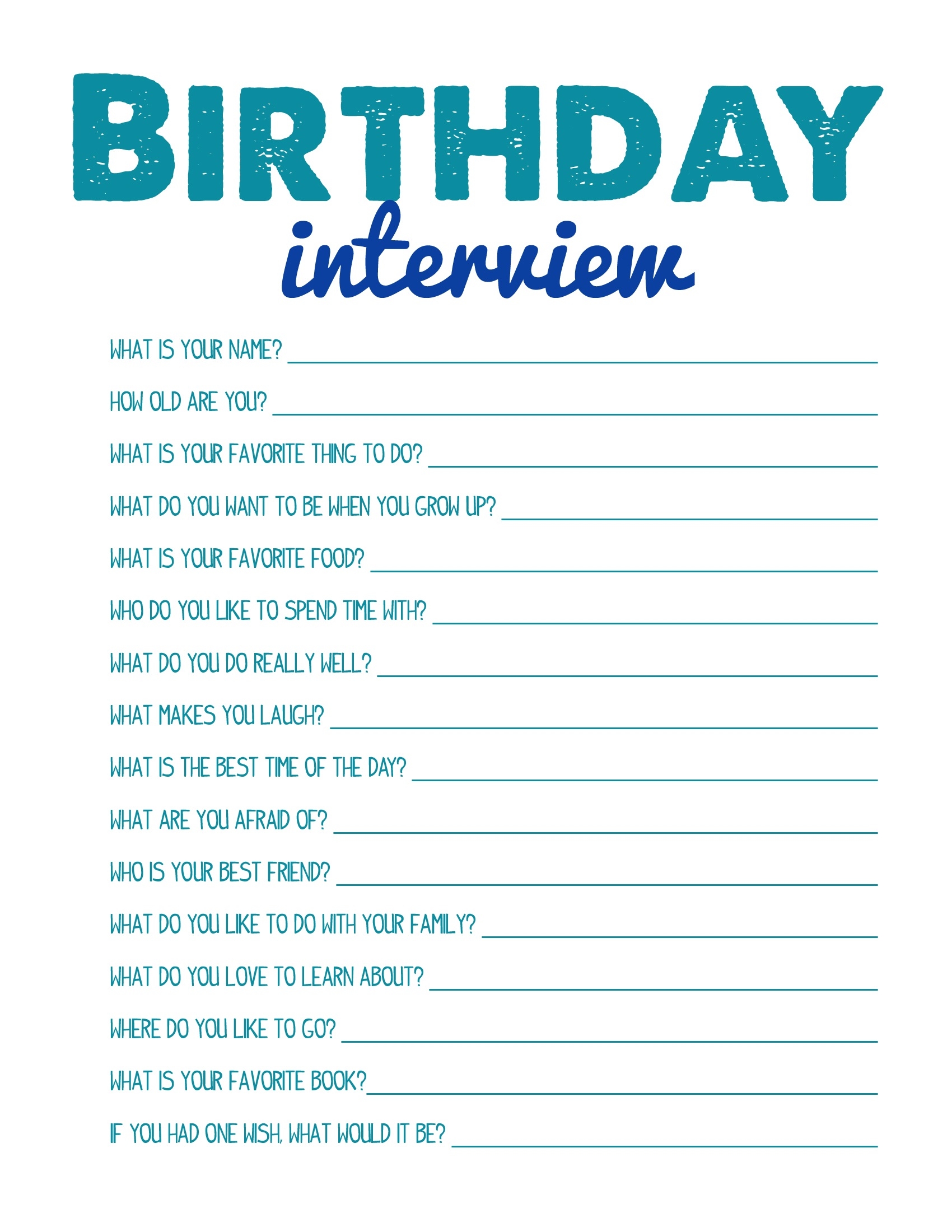 free printable birthday activities