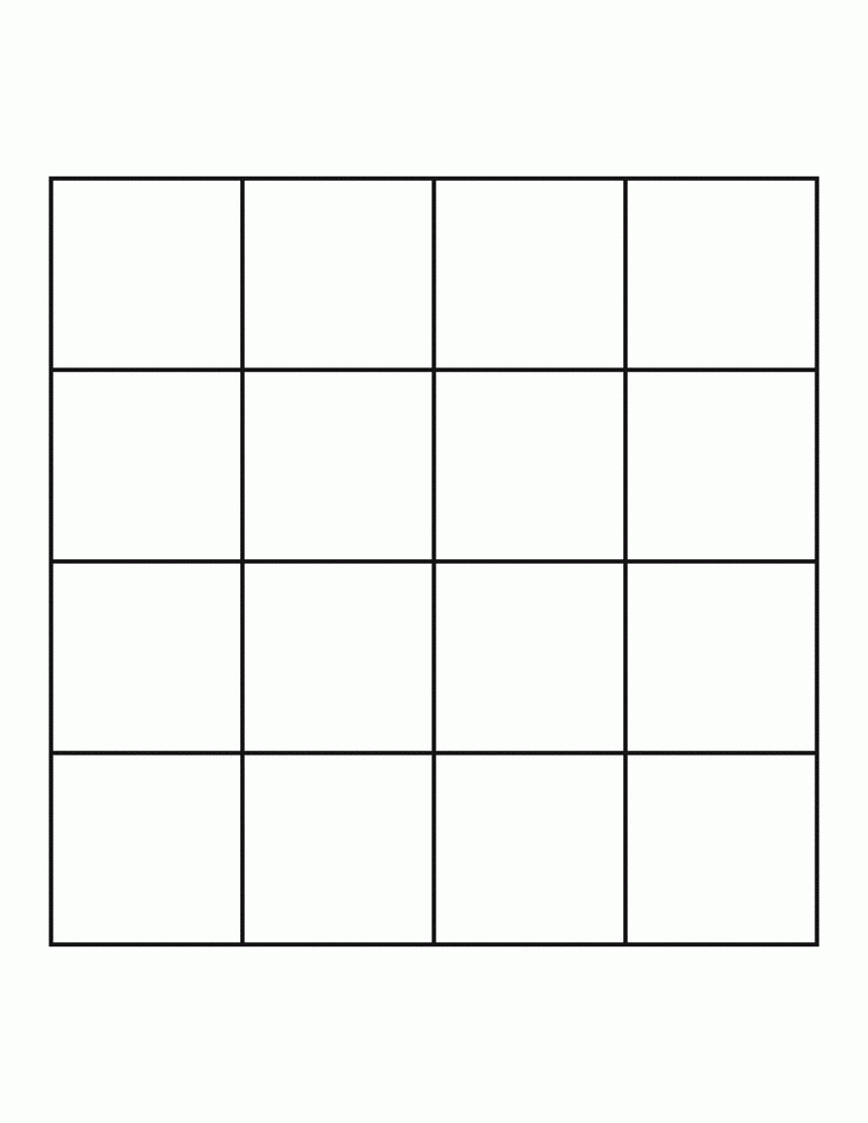 Printable Blank Bingo Cards 4x4