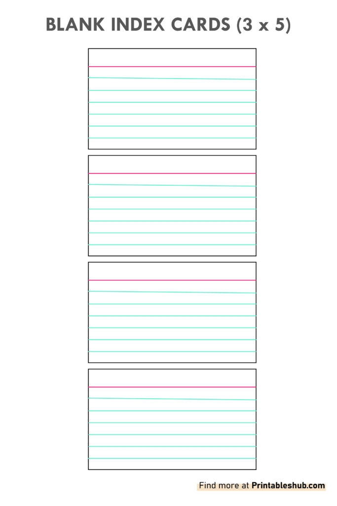 blank printable index cards template