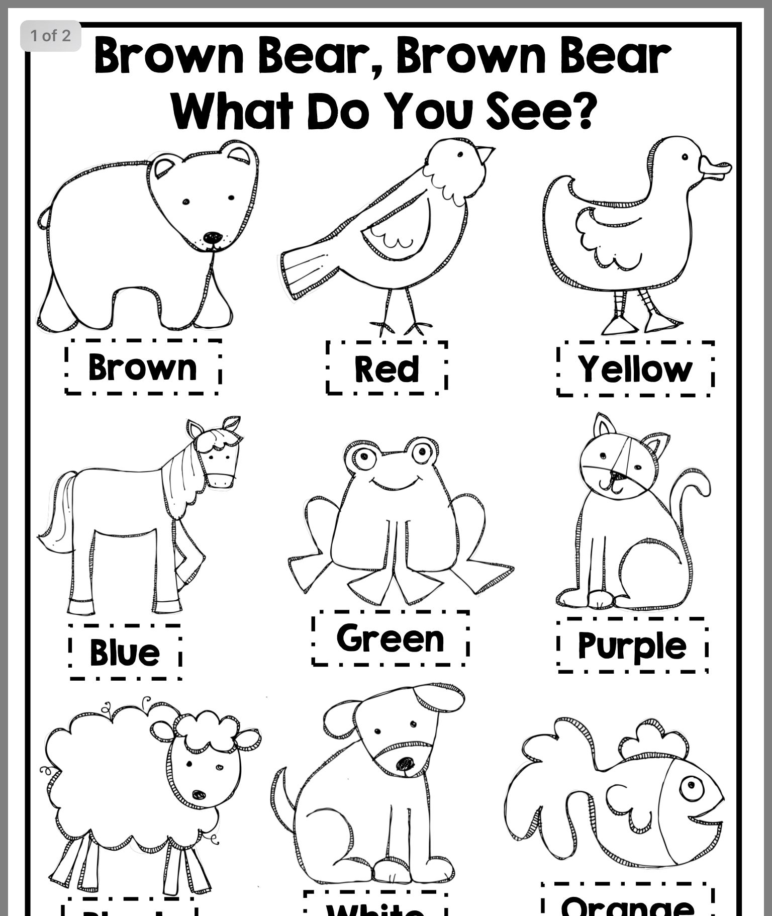 Printable Brown Bear Brown Bear Activities Pdf