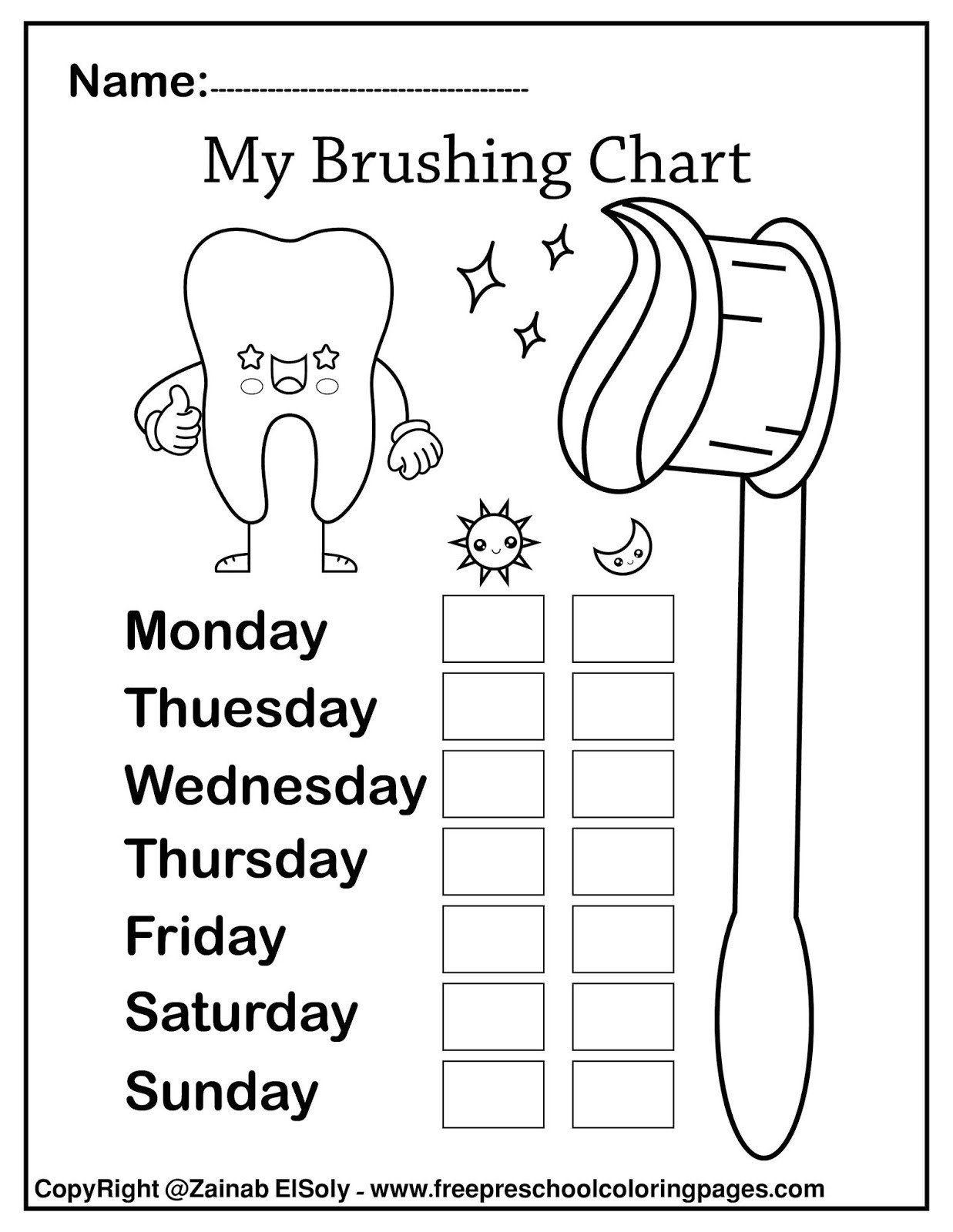 brushing your teeth activity printable