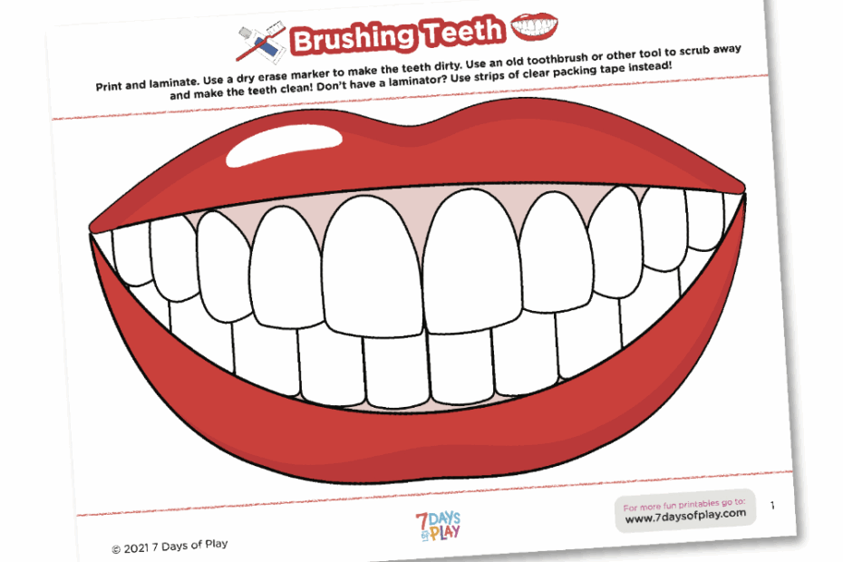 Printable Brush Teeth Visual