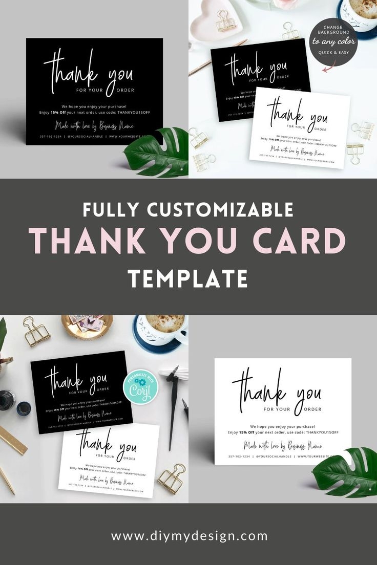 business printable business thank you card template