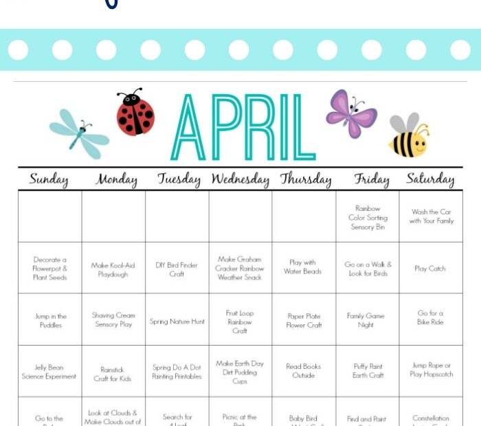 Printable Calendar For Kids Activities