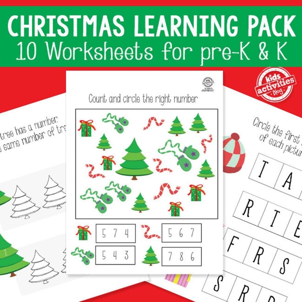 Printable Christmas Activities Pack For Preschool Kindergarten Kids 
